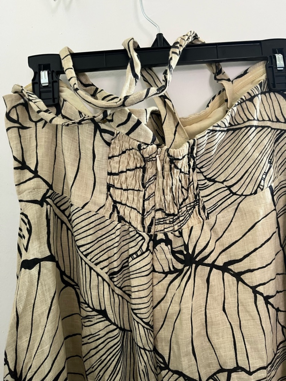 DISSH Beige Maxi Dress with Black Leaf Print - Picture 5 of 9